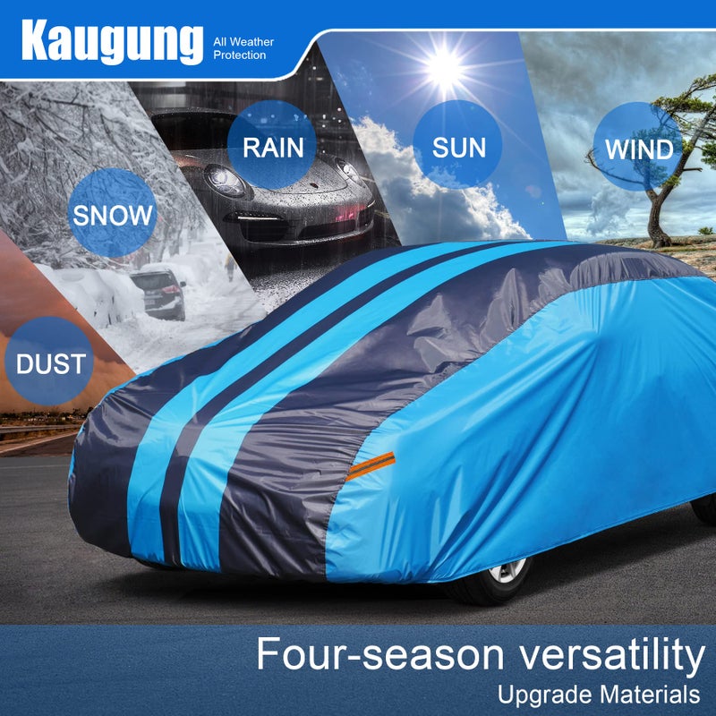 Kaugung غطاء سيارة Kaugung مقاوم للماء مناسب حسب الطلب لسلسلة BMW 3 (1999-2025) غطاء خارجي كامل للسيارات خفيف الوزن ومقاوم للشمس والأشعة فوق البنفسجية والمطر والثلج والرياح. - Image 4